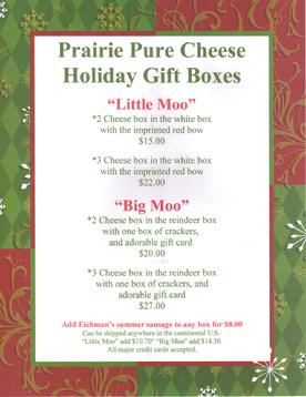 Prairie Pure Cheese Holiday Gift Boxes make the perfect gift.  Simply delicious!